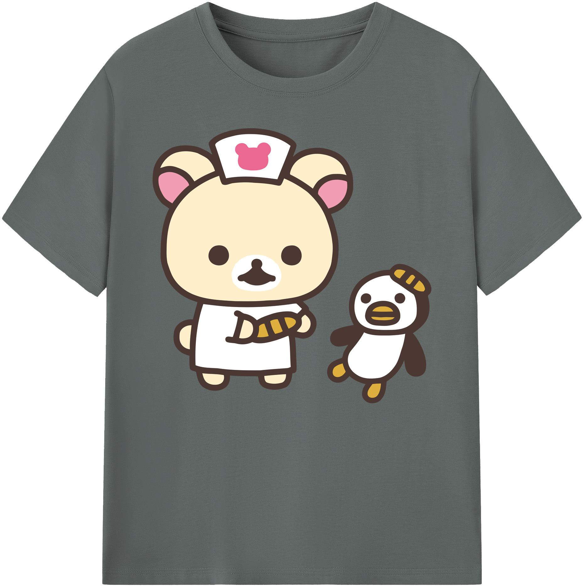 （画像用） リラックマ リラックマ キイロイトリ Rilakkuma Korilakkuma Kiiroitori 綿100％ メンズ半袖Tシャツ｜肌触りやわらか＆通気性